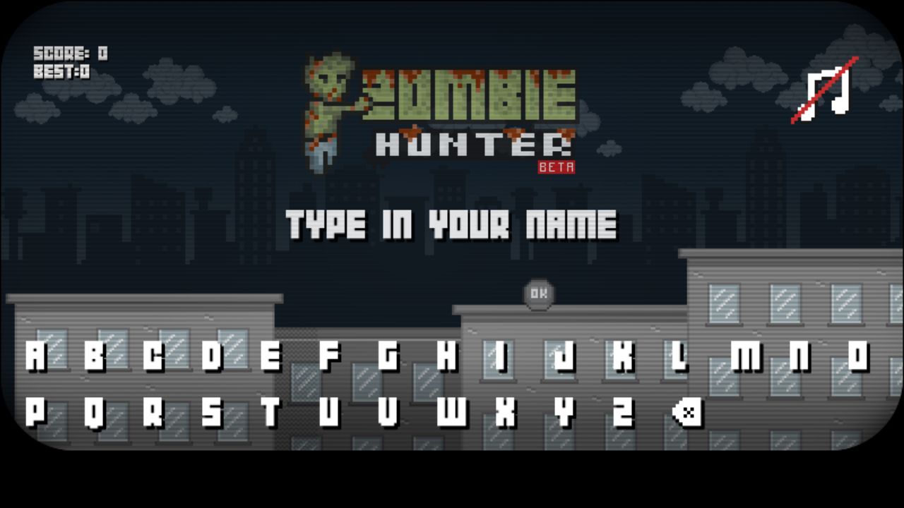 Zombie Hunter running on PLAY (desktop)