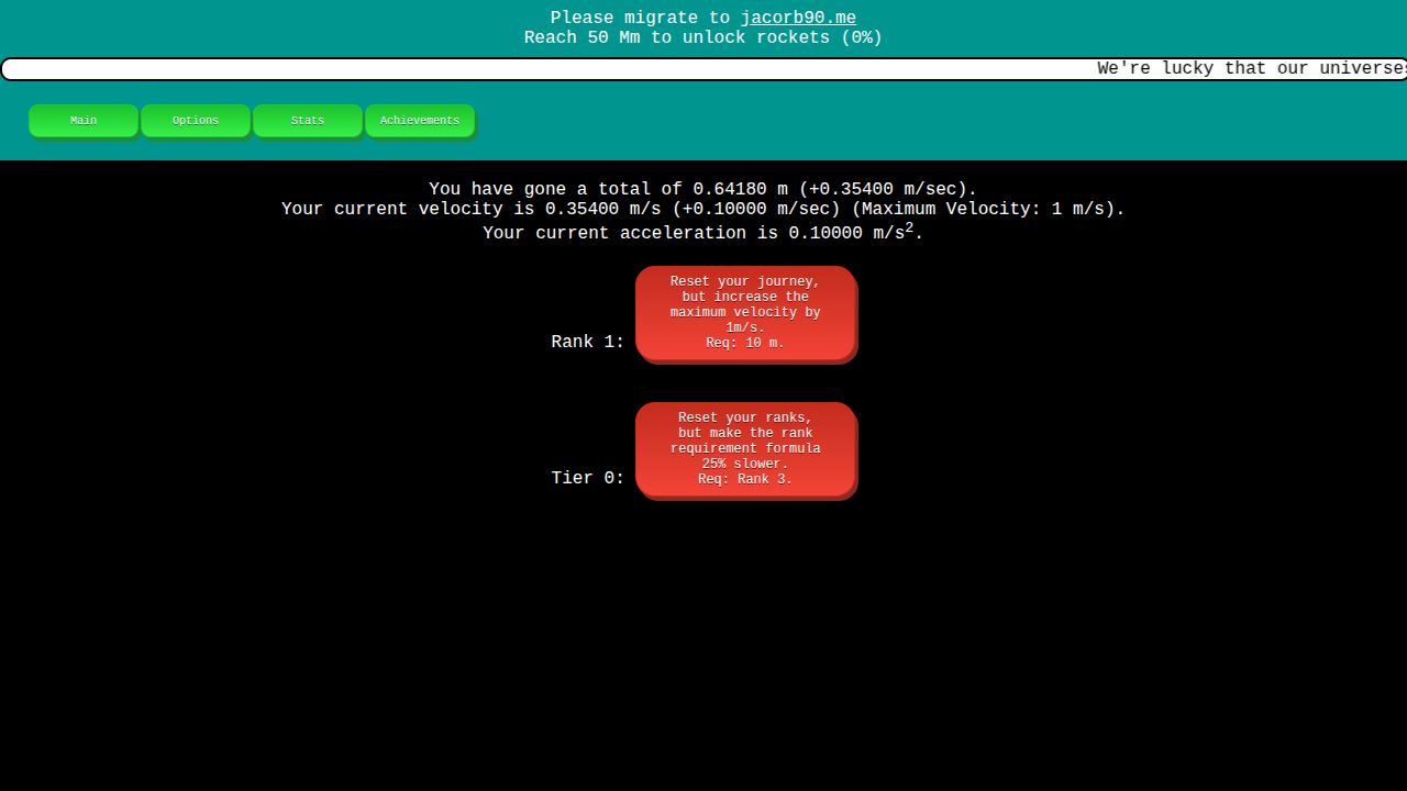 Distance Incremental running on PLAY (desktop)
