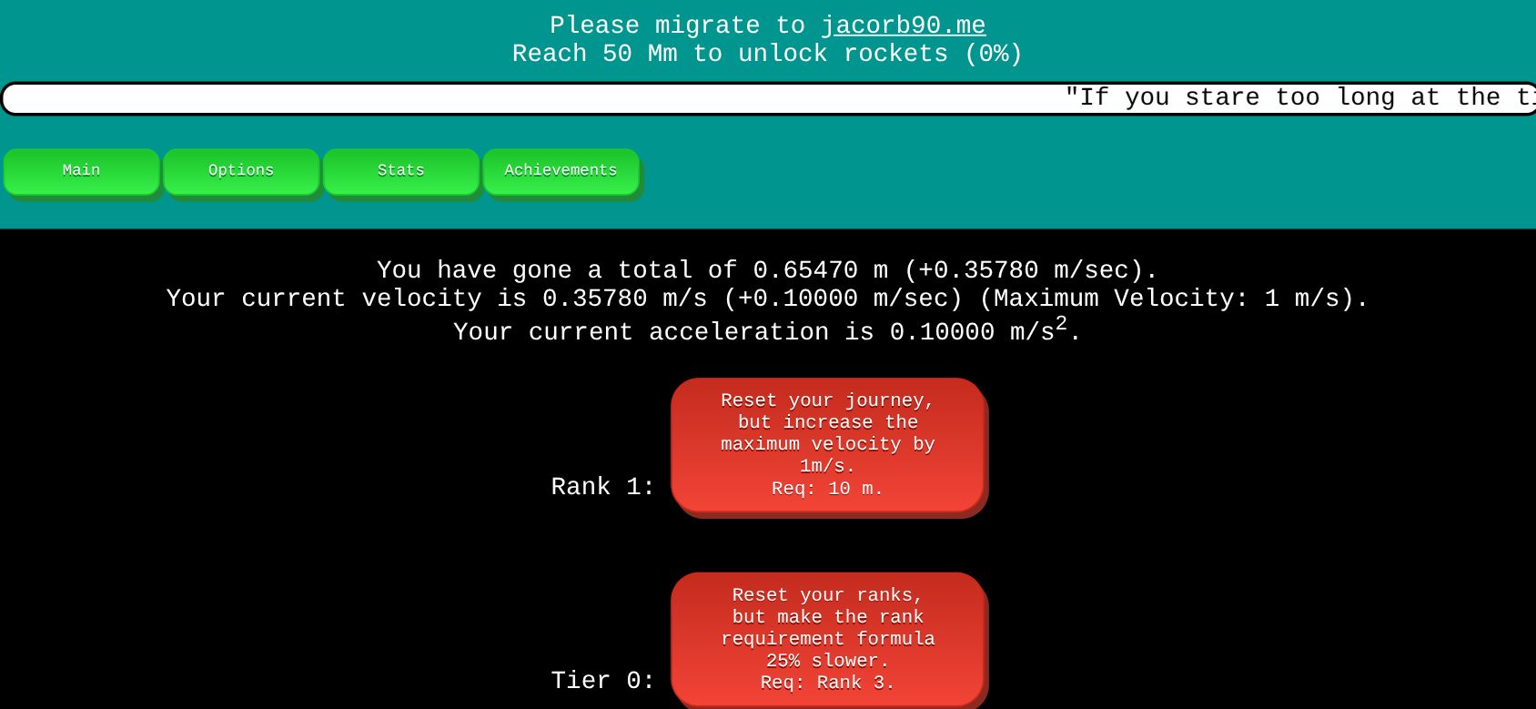 Distance Incremental running on PLAY (phone)