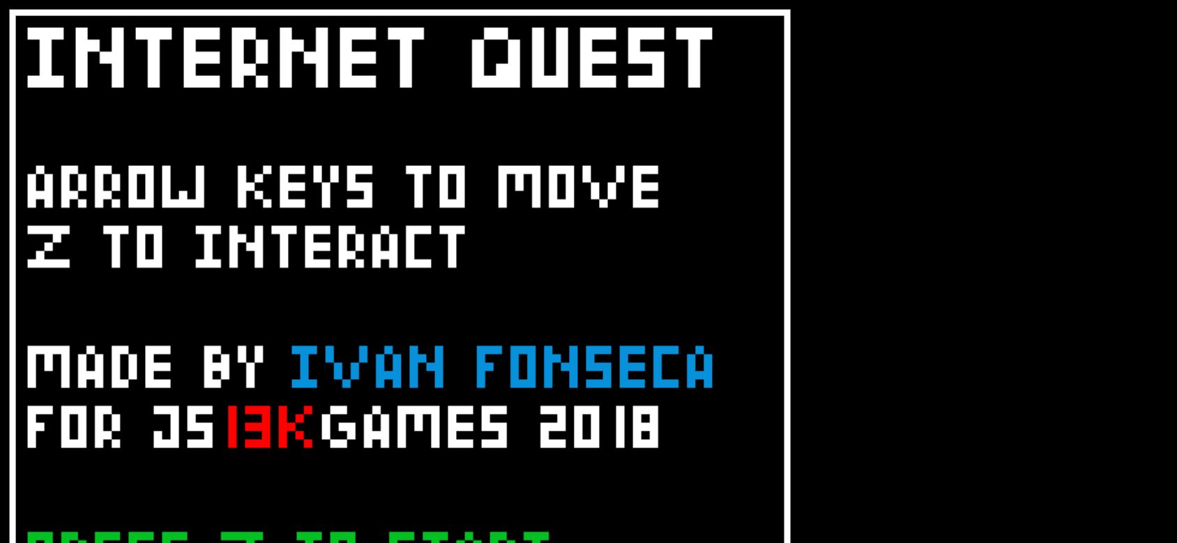 Internet Quest running on PLAY (phone)