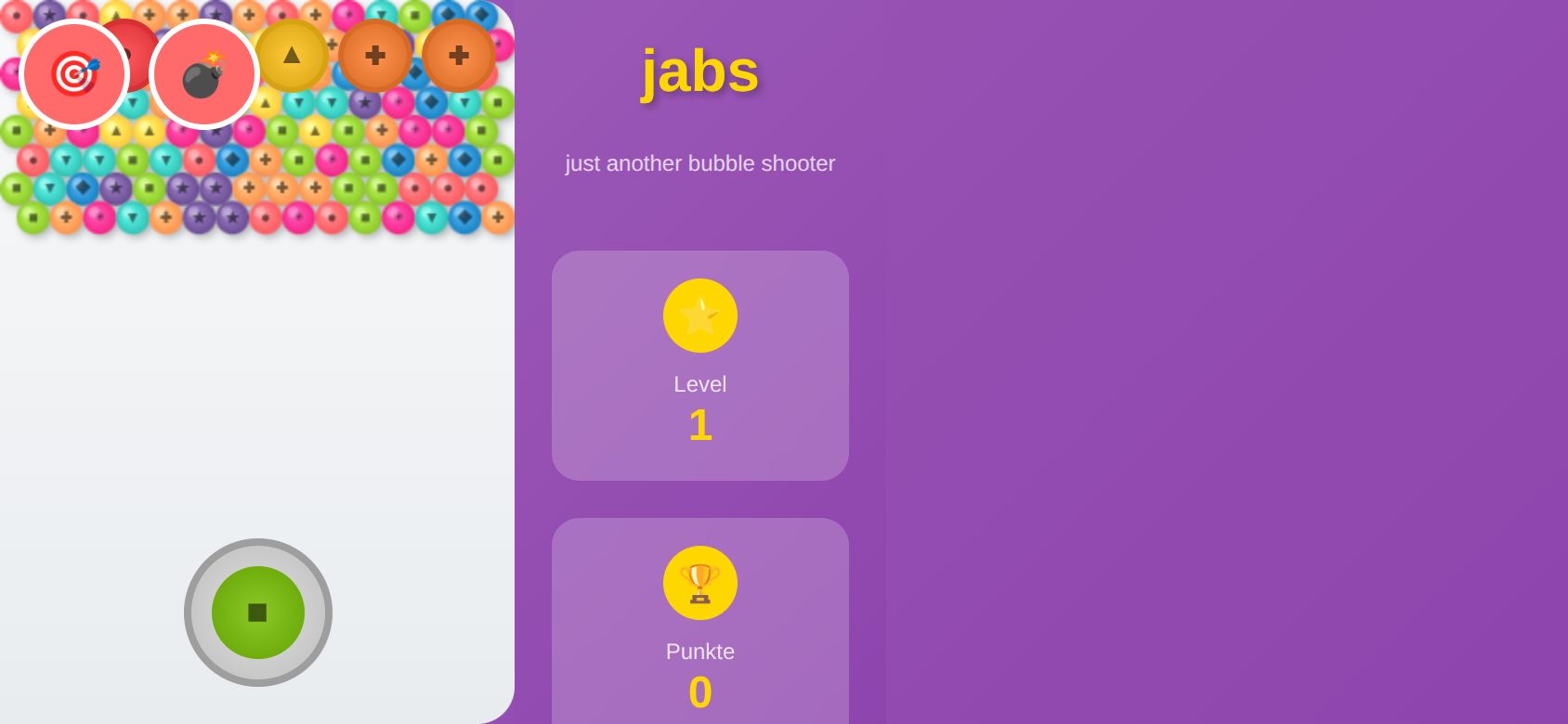 jabs - Just Another Bubble Shooter running on PLAY (phone)